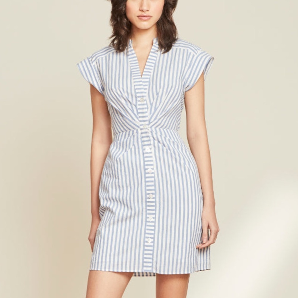Veronica Beard Blue and White Striped Mini Dress